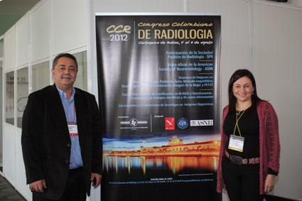Dr. Jaime Madrid y Paula Cristina Grisales de la Asociación Colombiana de Radiología