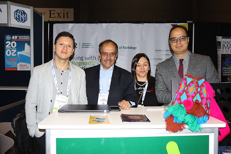 2019 RSNA - Oscar Rendón, Dr. Juan Mauricio Lozano, Paula Grisales y Alejandro Baena de la Asociación Colombiana de Radiología